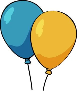 Floating Party Balloon with String Illustrazione stock