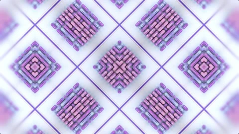 Floating pattern of groups of colored figures. 3d rendering loop animation 4K Stock Footage 278379707