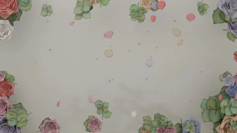 Floating petals drifting across pale center, animation releasing them and Stock Footage 339722071
