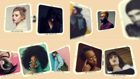 Floating Photo Slideshow After Effects stock