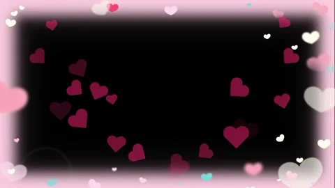 Floating Pink and Red Hearts on a Dark Background Stock-Footage 341726177