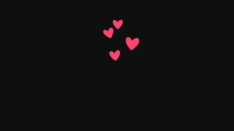 Floating pink hearts animation effect, glowing love symbol Stock Footage 345483754