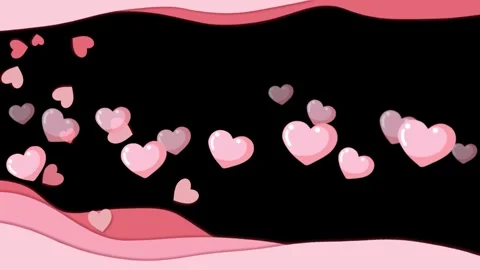 Floating pink hearts animation over abstract layered paper style background for Видео 345101678
