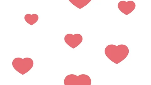 Floating pink hearts animation on a white background for valentines day gre.. Video stock 338958184