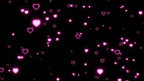 Floating Pink Neon Heart Particles Romantic Abstract Background Loop Stock-Footage 320856935