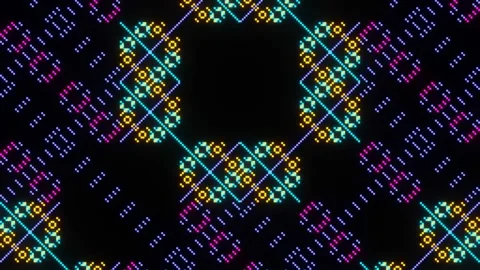 Floating Pixel Background VJ Loop Stock Footage 170690569