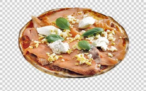 Floating  Pizza salmon Stock Photos