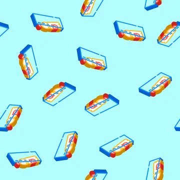 Floating plastic bottles ocean isometric icon seamless pattern Illustrazione stock