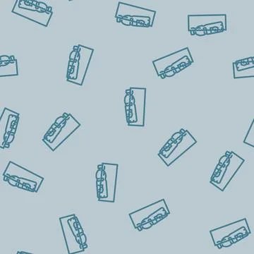 Floating plastic bottles ocean line vector seamless pattern イラスト素材