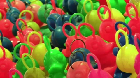 Floating plastic ducks Stock Footage