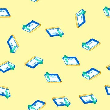 Floating platform tidal power isometric icon seamless pattern Stock Illustration