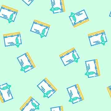 Floating platform tidal power vector seamless pattern Stock Illustration