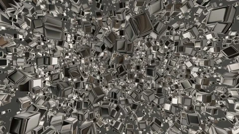 Floating Platinum Cubes, Background, Exclusive, Reflection Stock Footage 299657261