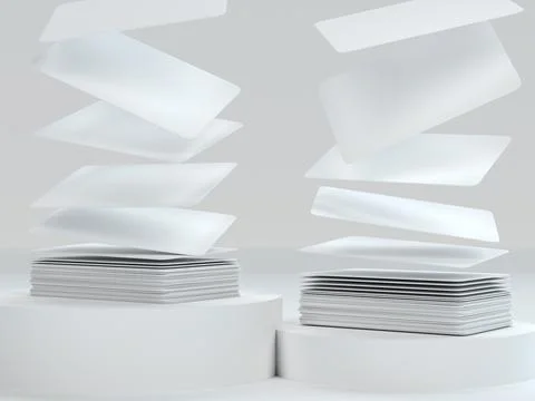 Floating playing cards above the deck. Flying 3D rendering for design placement Stock Illustration