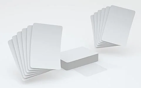 Floating playing cards above the deck. Flying 3D rendering for design placement Stock Illustration