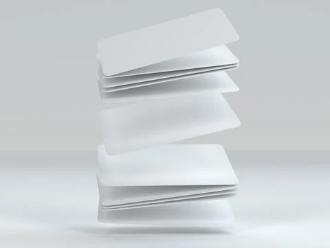 Floating playing cards above the deck. Flying 3D rendering for design placement Stock Illustration