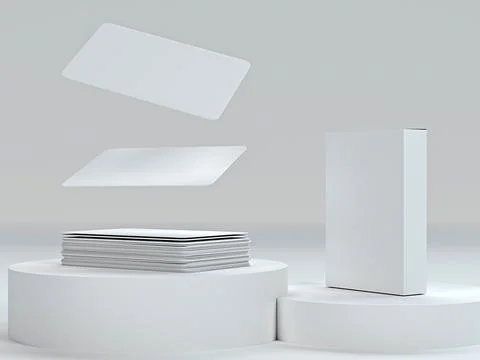 Floating playing cards above the deck. Flying 3D rendering for design placement Stock Illustration