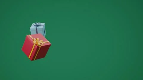 Floating present box, levitate giftbox, 3D render illustration Stock Illustration