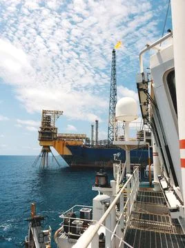 Floating production storage and offloading FPSO vessel, oil and gas indutry Stock Photos