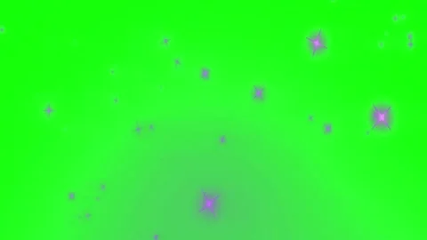 Floating purple particles on green screen Stock Footage 340774920