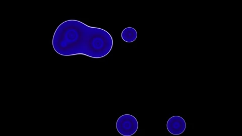 Floating Purple Ring Particles on Black Abstract Background Video stock 346111983