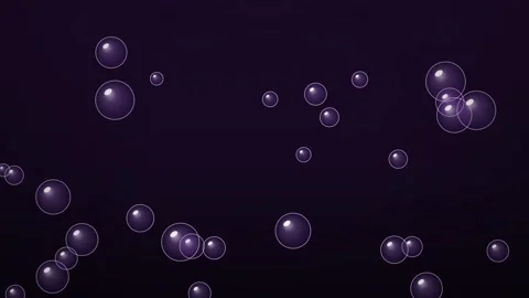 Floating Purple Soap Bubbles Moving on Dark Background Motion Graphic Видео 348061583