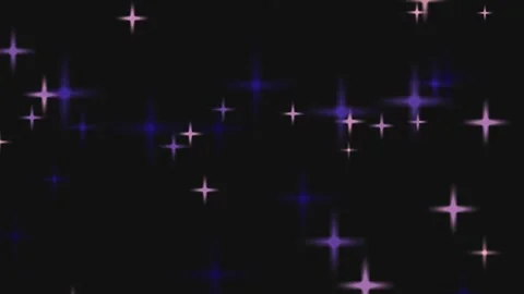 Floating Purple Star Particles, Realistic Sparkling Glow Stars Overlay, Dark BG Stock Footage 340595616