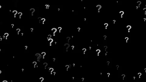 Floating Question Marks Animation on Black Background Stock Footage 311635006
