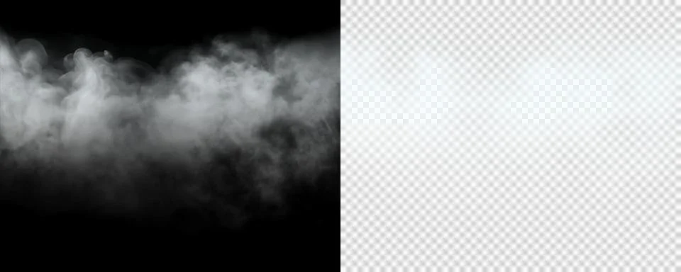 Floating realistic smoke texture isolated on transparent background Stock Illustration