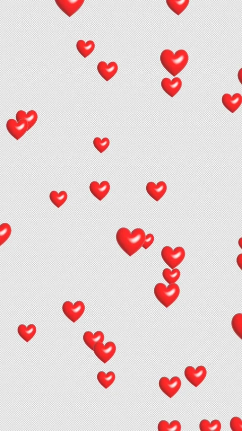 Floating Red 3D Heart Animation on Transparent Background and Green Screen. Stock Footage 324892096