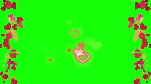 Floating red and pink hearts on a green screen background 스톡 동영상 341726587
