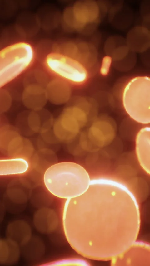 Floating red blood cells creating a mesmerizing dance in a microscopic world Stock Footage 324498251