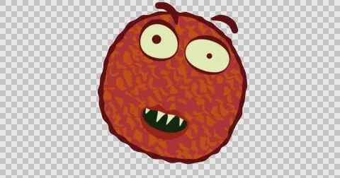 Floating Red Coccus Round Bacteria Cartoon Looped Video stock 63430236