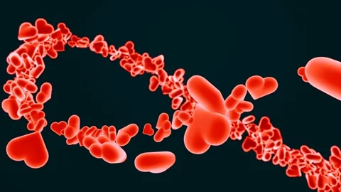 Floating red glowing hearts. Stock Footage 303165853