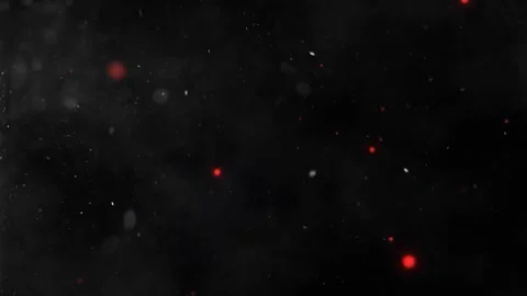 Floating Red Glowing Particles in Dark Space with Atmospheric Dust Motion Stock Footage 336008594