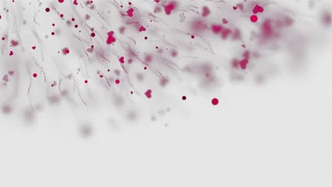 Floating Red Heart Confetti with Soft Motion on Transparent Background Stock Footage 325212700