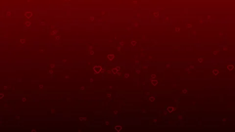 Floating Red Heart Outlines Moving Up Background Stock Footage 318449085