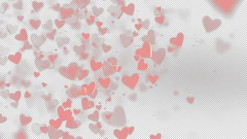 Floating Red Heart Overlay Animation Loop Stock Footage 311152736