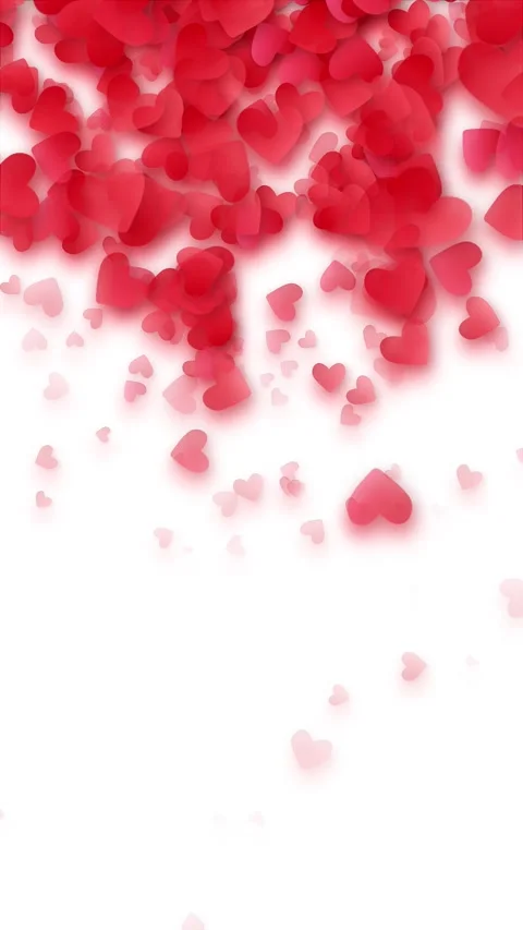 Floating Red Hearts on White Background Creating a Romantic and Dreamy Atmo.. Video stock 341920433