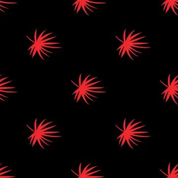 Floating red leaves isolated on black background Stock Illustration