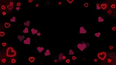 Floating red neon heart shapes on a black background 스톡 동영상 341726069