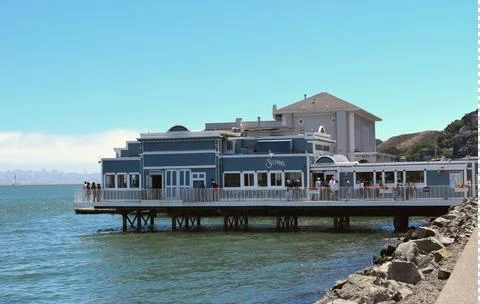Floating restaurant in Sausalito, CA Stock Photos