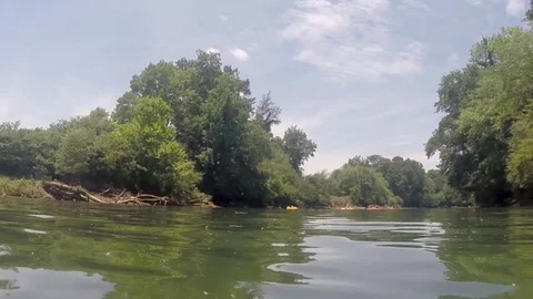 Floating on the river Stock Footage 92713833