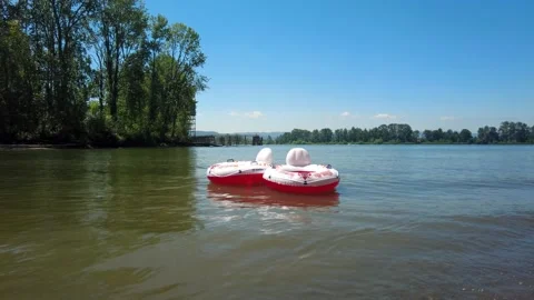 Floating on the River Stock Footage 156833451