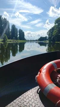 Floating on the river Stock Photos
