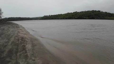 Floating River Water Waves At Mountains Stock Footage 280566480