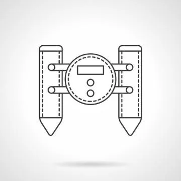 Floating robot flat line vector icon Illustrazione stock