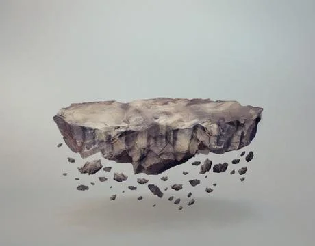 Floating Rock Island Stock Illustration