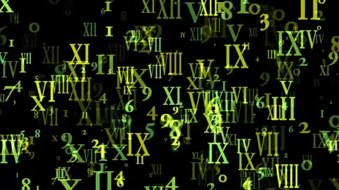 Floating Roman and Arabic Numerals Abstract Motion Background Video stock 337485660