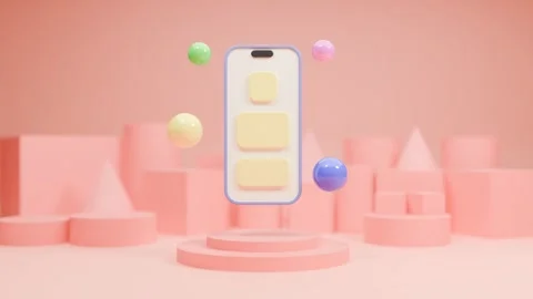 Floating Rotating Smartphone 3D Animation Video stock 303902473